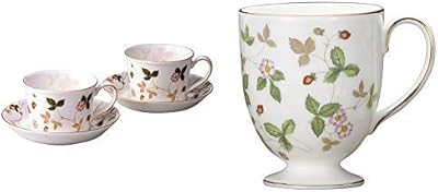 【セット買い】【正規輸入品】 ウェッジウッド ワイルド ストロベリー パステル ティーカップ&ソーサー ペア+ マグ