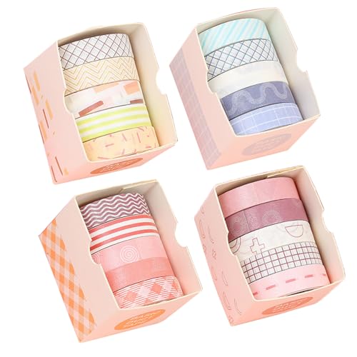 Eowppue 16 Roll Washi Tape Set - Scrapbook Tapes with Cute Patterns, Scrapbook Accessories, Scrapbook Stickers, Decorative Tape for Journal, Photo Album, Handbook, Gift, Wedding Guestbook