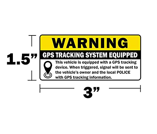 Totomo 8Pc Gps Tracking Sticker Anti-Theft Car Vehicle Warning Sign - 3" X 1.5" Self Adhesive Sign (4Pc Front Adhesive + 4Pc Back Adhesive Stickers) #TOP2