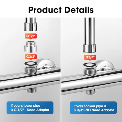 Rubinetto doccia miscelatore termostatico doccia, miscelatore termostatico doccia per bagno doccia cromato, miscelatore doccia termostatico con pulsante di sicurezza 38 °C (Due fori) - 3