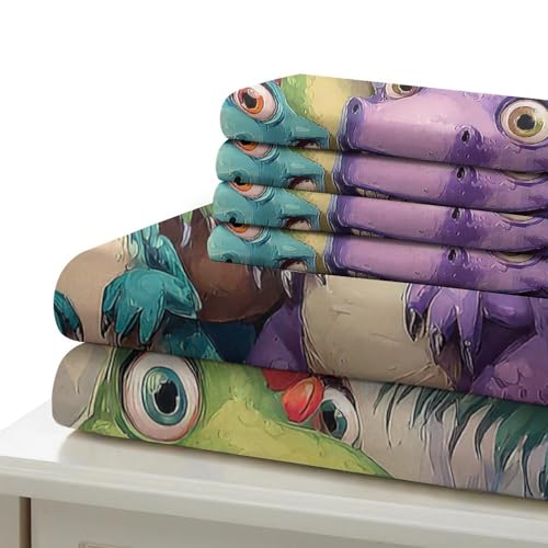Linge de lit dinosaure 3D de qualité supérieure en microfibre résistante 260x220cm
