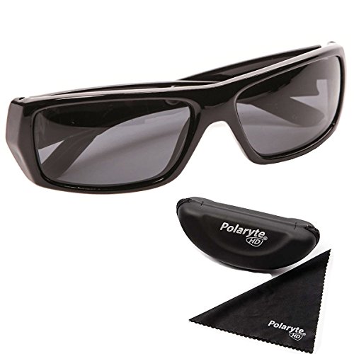 Polaryte HD Vision Polarized Sunglasses For Men Women Driving Sports Golf UV Protection Black