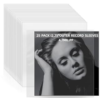 25 Clear Vinyl Record Sleeves Outer – 4.7 Mil Heavy-Duty Protection 12.75″x12.75″ LP Album Sleeves for Gatefold/Double LPs Anti-Static, Archival Quality - Les Beatles, Paul McCartney, John Lennon, RIngo Starr, George Harrison