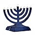 Rite Lite Go Menorah Mini Metallic Electric Menorah - LED Battery/USB Powered Chanukah Menorah Jewish Holiday - Office Car Home Decorations Judaica Hanukkah Gifts, Push Button Multi Light - Blue