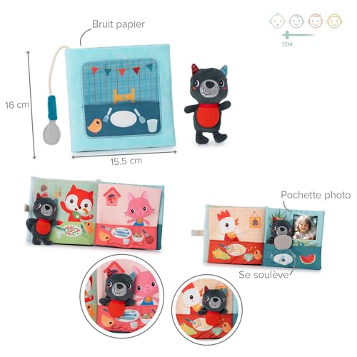 Lilliputiens - Libro di stoffa con marionetta da dito - Buon appetito Louis - 5