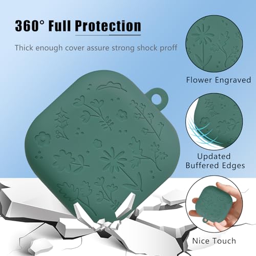 Coque Galaxy Buds 4 Pro antichoc résout les rayures avec étui silicone vert - 2
