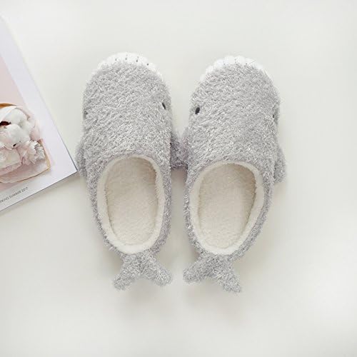 HALLUCI Women's Wicky Shark Cozy Fleece Memory Foam House Trick Treat Halloween Slippers