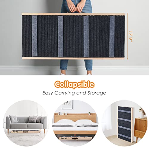 Dog Ramp Dog Stairs 2-In-1 Pet Ramp, Wooden Folding Pet Stairs, Dog Ramp For Bed, Couch And Car, Portable Dog Stairs & Ramp Up To 250Lbs, 11" To 22" Height Adjustable - Great For Large And Older Dogs #TOP3