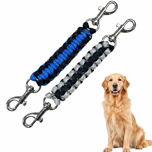 Image of 2 Pack Dog Collar Safety Clips, Double Ended Backup Clips for Dogs Harness