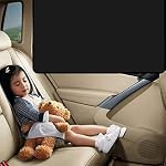 Car Side Window Sun Shades, 4 PCS Window Sunshades Privacy Curtains, 100% Block Light for Breastfeeding, Taking a nap, Changing Clothes, Camping (Front&Back 4pcs)