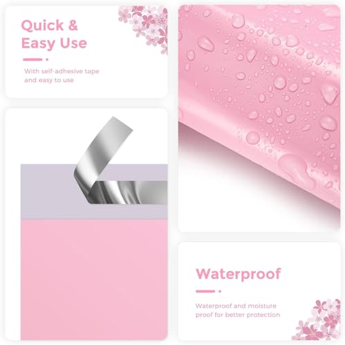 Image of Metronic Poly Mailers 6x9 1200 Pack, Small Shipping Bags for Clothing with Strong Adhesive, Shipping Envelopes Mailers Poly Bags for Small Businesses, Waterproof Packages Bags Light Pink