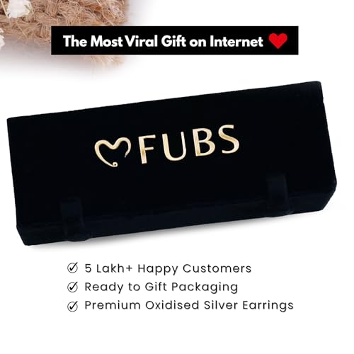 Image of FUBS Oxidized Designer Stud Earrings Set of 12 with Folding Jewelry Box | Traditional & Modern Earring Set for Women & Girls