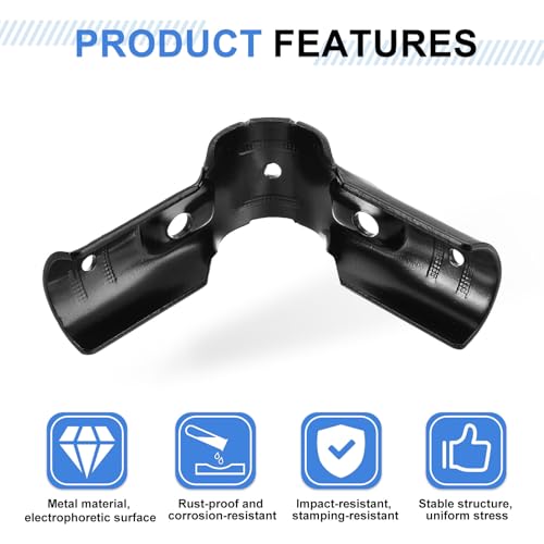 Abrazaderas de riel de extremo de cadena uxcell para valla de 28 mm conectores negro 4