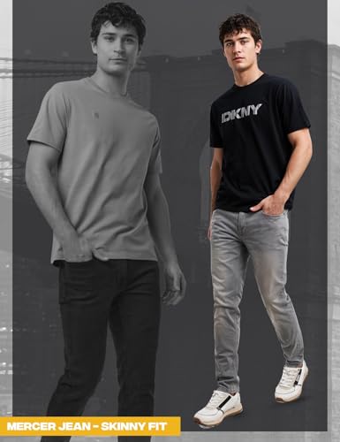 Image of DKNY Mercer Men's Skinny Jeans - Premium Stretch Denim Pants with Classic 5 Pocket Design | Skinny Fit Stretch Jeans for Men