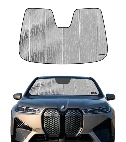 Pigenius Windshield Sun Shade for BMW iX (I20) Electric SUV 2022-2026, Fits xDrive40 50 M60 M70, Reversible Silver/Black