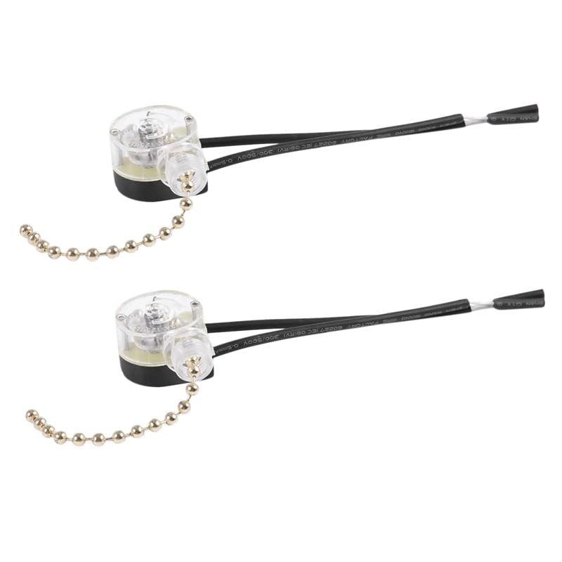 Switch 2X Lighting Ceiling Fan Light Switch W Pull Chain 3A 250VAC 6A 125VAC -