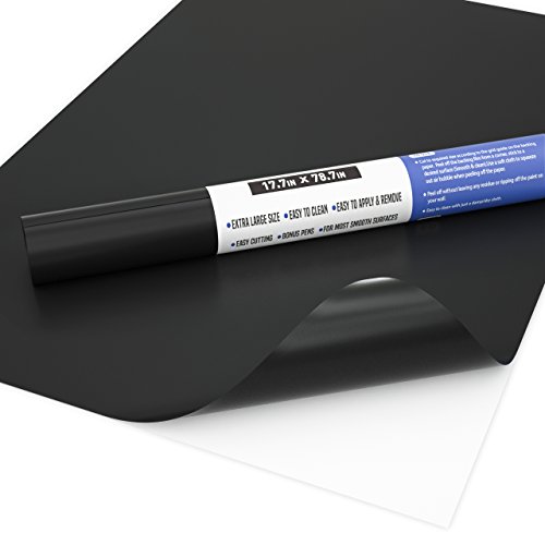 Nicpro Chalkboard Contact Paper Roll, 17.7" X 78.7" (6.5 Feet) Self Adhesive Vinyl Paper Blackboard Wallpaper, Chalk Paper Wall Decal Sticker With 1 Marker & 5 Chalk For Home Office School Kitchen #TOP2