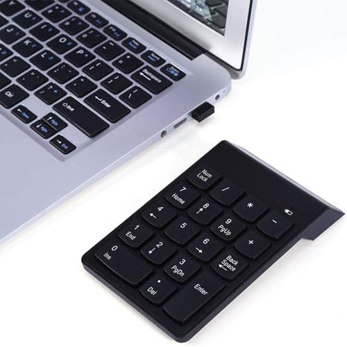 テンキー ワイヤレステンキー弓式超薄型静音設計抗菌 無線 2.4G接続 numlock非連動 左手デバイス 片手デバイス ショートカットキー iOS iPadOS Windows Android互換(ブラック)