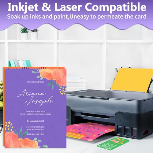 Uncle Paul 40 Sheets Mixed 10 Colors Cardstock - 8.5\'\' x 11\'\' Double-sided Cover Card Stock 65lb Printer Paper Perfect for Scrapbooking, Crafts, Business Cards 180gsm UAP25MX140