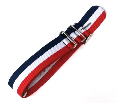 Amazon.co.jp: 時計ナイロンバンド NATOベルト レッド・ブルー