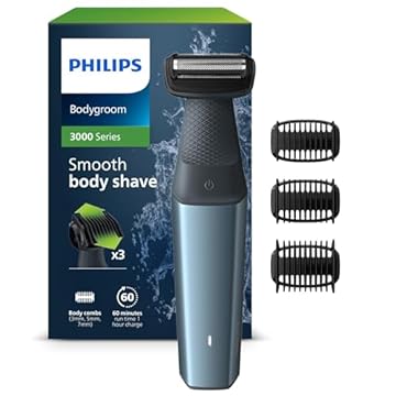 Philips Bodygroom Series 3000 Rifinitore impermeabile per inguine e corpo, rasatura precisa e confortevole, routine di cura del corpo completa, 60 minuti di autonomia, modello BG3027/03
