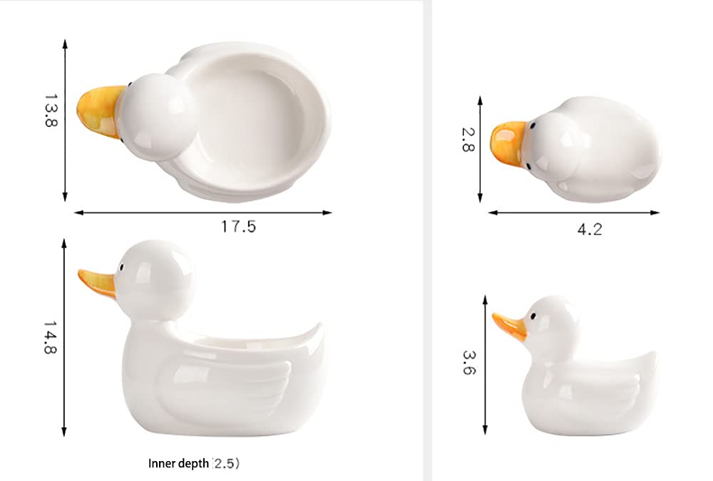 Support De Baguettes en Céramique Créatif 2 Pièces, Dessin Animé De Panda De Canard pour La Vaisselle, 1 Grand Et 5 Petits Réglages De Table De Combinaison Personnalisés