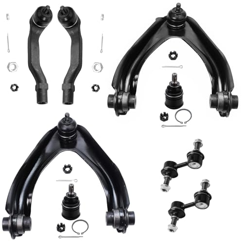 Image of Detroit Axle - Front 8pc Suspension Kit for 97-01 Honda CR-V 1997 1998 1999 2000 2001, 2 Upper Control Arms 2 Lower Ball Joints 2 Sway Bar End Links 2 Outer Tie Rods Suspension Kit Replacement