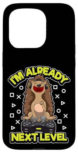 Video Gaming Hedgehog "I'm Already Next Level" Gamer Quote �X�}�z�P�[�X iPhone 15 Pro �p