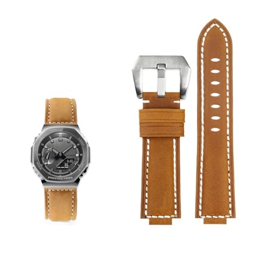 Bracelet en cuir givré pour Casio G-Shock GA-2100 style Chêne de Ferme