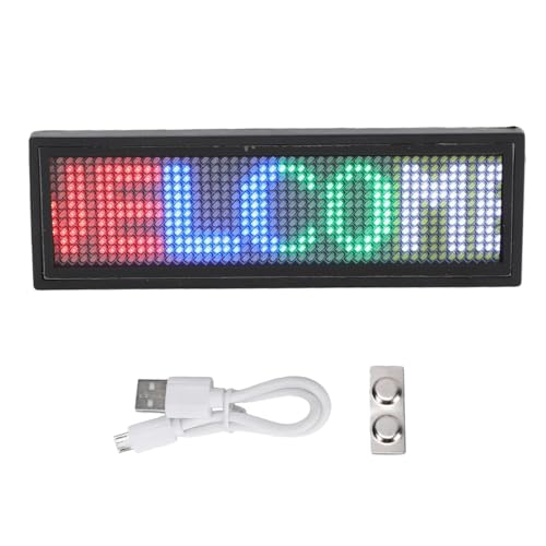 Luocute Placa de Identificación LED, 12 X 48 Píxeles, Control por Aplicación, Programable, Etiqueta de Precio Reutilizable con Soporte Magnético, para Restaurantes, Tiendas,