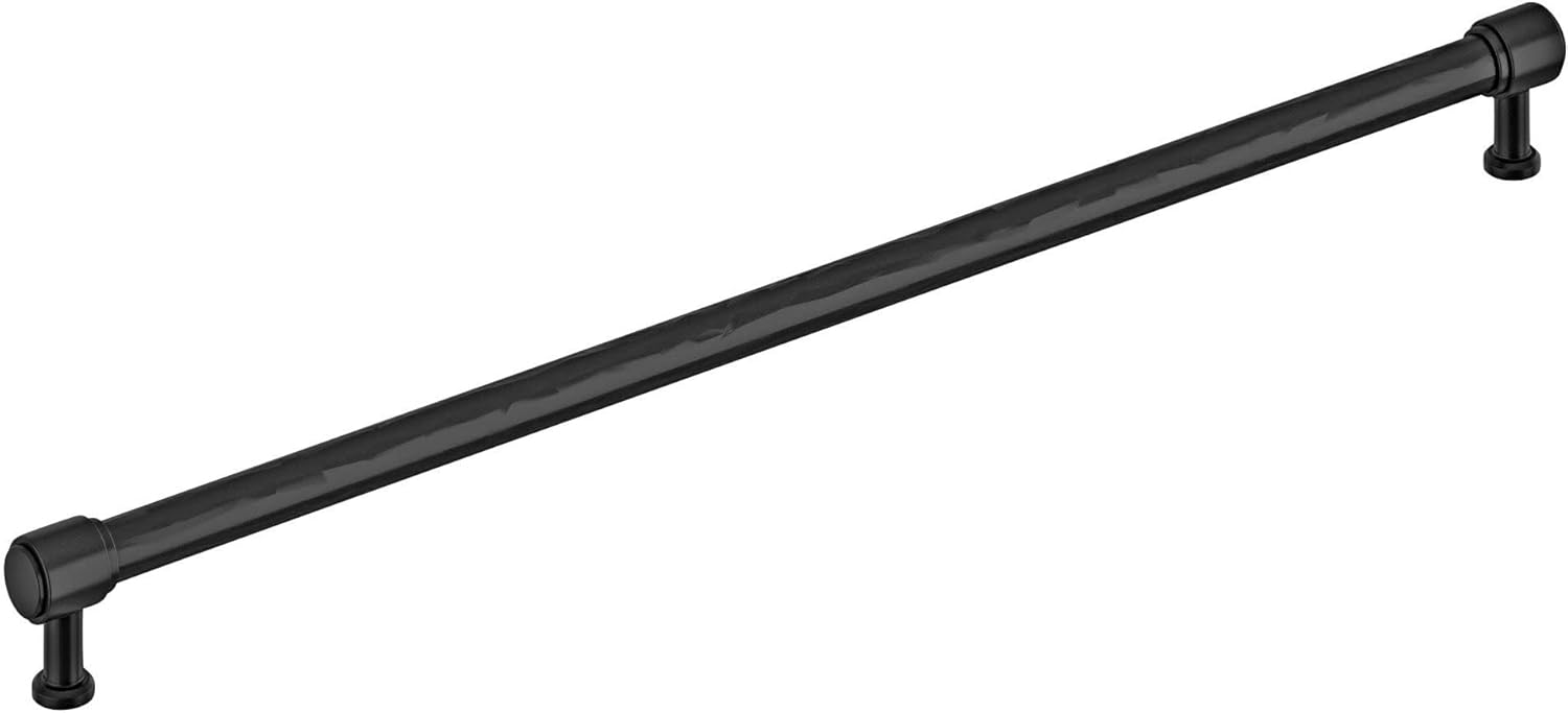 Signature Hardware 954061-24 Lazzara 24 Inch Center to Center Hammered Appliance Pull - Matte Black