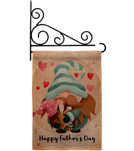 Breeze Decor My Father Gmone Burlap Garden Flag Set Wall Holder Family Day Dad Daddy Papa Grandpa Best Parent Sibling Relatives Grandparent House Banner Small Yard Gift Double-Sided, Made in USA