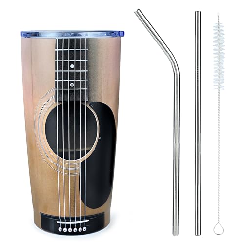 sunwarshile Guitar Tumbler 20oz Stainless Steel Insulated Coffee Tumbler Travel Coffee Mug For Women Men