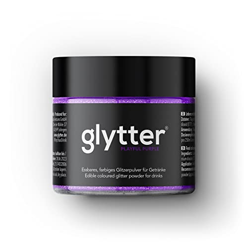 Glytter Glitzerpulver für Getränke (Lila) - essbarer Glitzer für Drinks & Flüssigkeiten, z.B. für Likör, Sekt, Cocktails - trinkbares & geschmacksneutrales Glitzerpulver - Glitzerpuder, Glitzer-Staub Cover