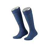 Lusana Trachtenstrümpfe Kinder Socken | 70% Merinowolle & Zopfmuster | Trachtensocken für Jungen & Mädchen zur Oktoberfest & Tracht | Trachtenkniestrümpfe Kniebundstrümpfe | Qualität aus Deutschland