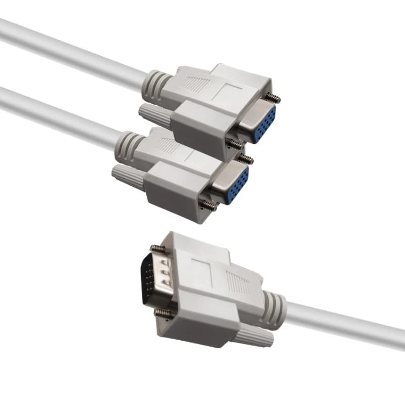 CABLEPELADO Cable Divisor VGA | Duplicador VGA | Bifurcador VGA | bifurcador SVGA | Conector S-VGA a 2X Conector S-VGA | Una Señal a 2 Monitores | 25 cm | Gris