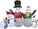 Christmas Inflatable 6' Snowman Family Airblown Decoration By Gemmy