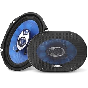 Pyle 6” x 8” Car Sound Speaker (Pair) – Upgraded Blue Poly Injection Cone 3-Way 360 Watts w/ Non-fatiguing Butyl Rubber Surround 70 – 20Khz Frequency Response 4 Ohm & 1″ ASV Voice Coil – Pyle PL683BL