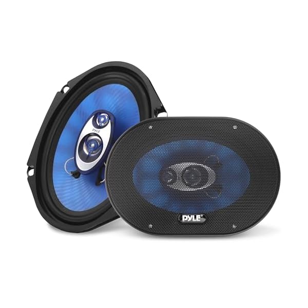 6” x 8” Car Sound Speaker (Pair) – Upgraded Blue Poly Injection Cone 3-Way 360 Watts w/ Non-fatiguing Butyl Rubber Surround 70 – 20Khz Frequency Response 4 Ohm & 1″ ASV Voice Coil – Pyle PL683BL