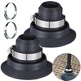 2-Pack Roof Vent Pipe Repair Boot Kit, 1.5'-2' Universal Fit, No Re-Roofing Needed, with SS Clamps & Waterproof Seal for Flat/Pitched Roofs - Easy DIY Fix for Cracked Flashing