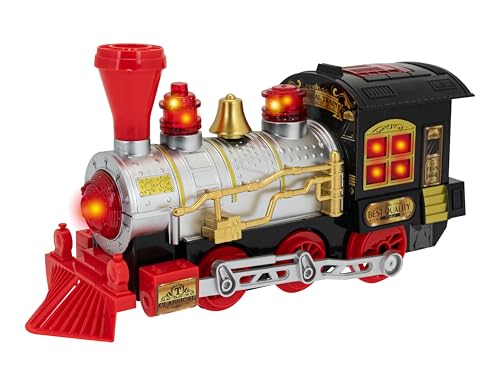 Teorema Giocattoli, Trenino Giocattolo per Bambini, Locomotiva a Vapore Classica con Fumo Reale, Luci e Suoni, Gioco Interattivo a Spinta, Treno a Vapore, Bambino 3+ Anni
