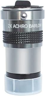 Astronomical Refracting Telescope 1.25inch 2X Barlow Lens Full Alloy Frame+Optocal Glass with Locking Screw Astronomical Telescope Eyepiece Accessories to Observe Moon and Planet
