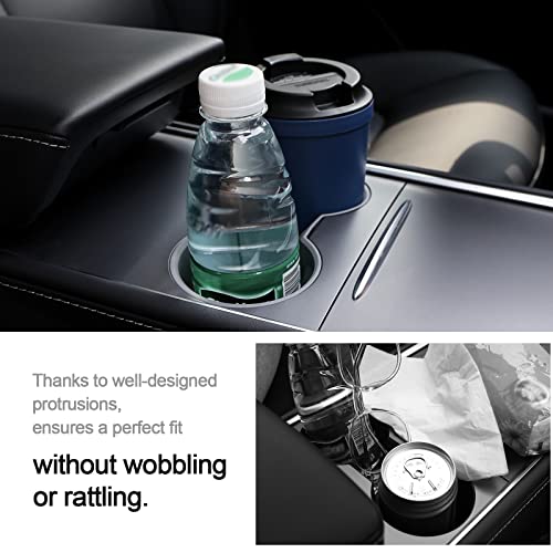 Canler Tesla Model 3 / Y Cup Holder Insert, 2023 Upgraded-Fit Model 3 And Model Y Accessories - Car Center Console Organizer For Drinks, Bottles, And Mugs - For Model 3/Y 2021 2022 2023 #TOP3