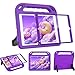 BMOUO Kids Case for New iPad 9.7 2018/2017 - Built-in Screen Protector Shockproof Light Weight Handle Convertible Stand Case Cover for Apple iPad 9.7 Inch 2018 (6th Gen) / 2017 (5th Gen) - Purple