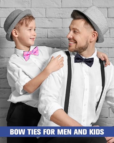 Image of Hercicy 20 Pcs Bow Ties for Men Pre Formal Satin Bowties Set with Adjustable Neck Band for Wedding Party Favors