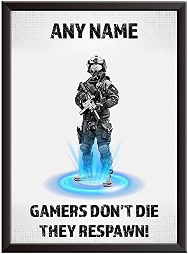 Gaming Posters for Boys Bedrooms - Gamers Don't Die They Respawn - Gaming Prints for Teens Teenagers Bedroom Unframed Games Room