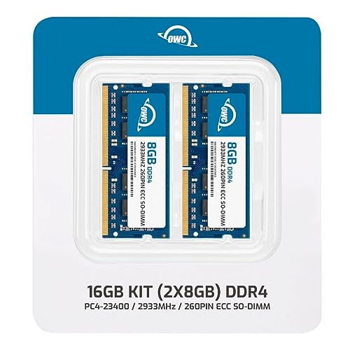 Image of OWC 16GB (2x8GB) DDR4 2933MHz PC4-23400 CL21 1RX8 ECC SO-DIMM 1.2V 260-pin Memory RAM | PC4-23400, ECC Unbuffered, 1Rx8, 1.2V, CL21, Compatible with Select Laptops, All-in-One Systems, and NAS Systems