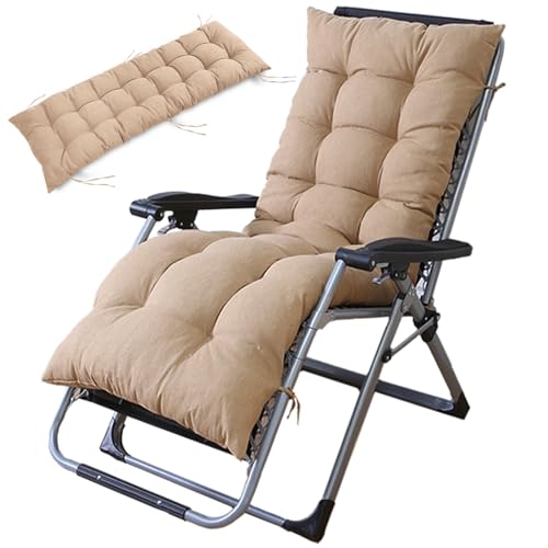 XNKLPY Colchoneta para Tumbona de Playa Acolchada, Cojín Acolchado para Tumbona con Correas de Sujeción, Cojín Colchón para Exteriores Terraza Playa o Mueble para Jardín (Solo Cojín) B 120cm