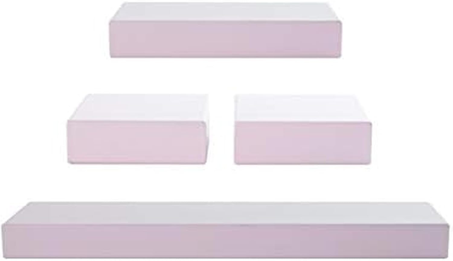 MELANNCO Floating Wall Mount Thick Chunky Shelves, Set of 4, Distressed Black, 4 Count