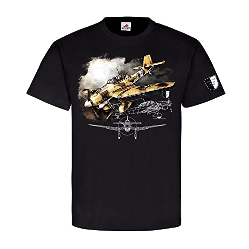 T-shirt Ju87 Lukas Wirp Noir Large pour un Style Urban Combat au Quotidien